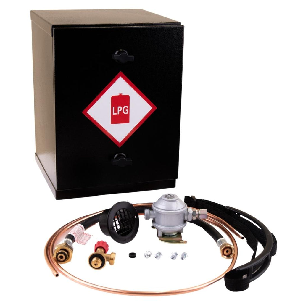 STEEL GAS LOCKER KIT (BULKHEAD REGULATOR) 904 907 CAMPING GAZ - REMOVABLE FRONT