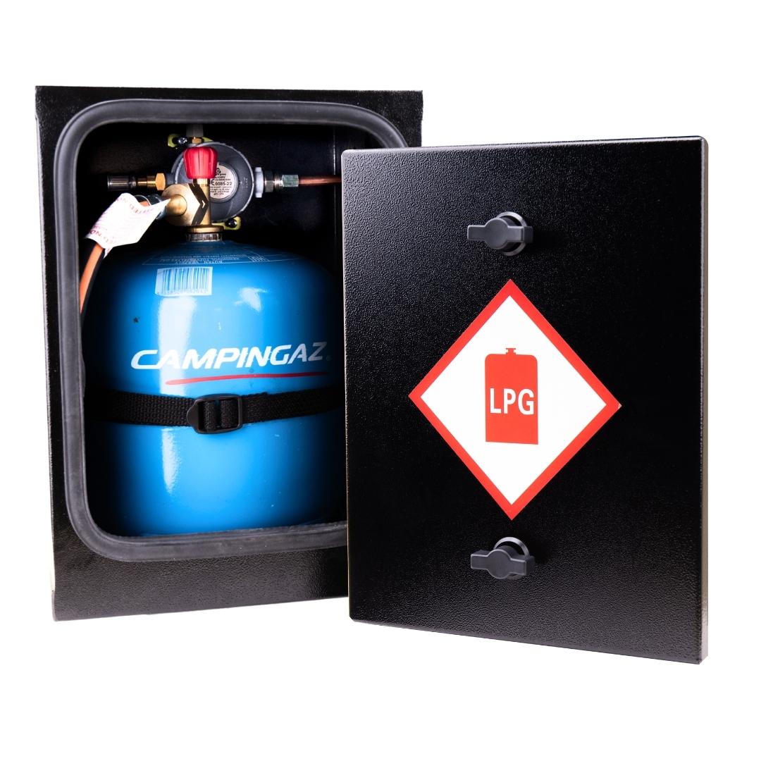 STEEL GAS LOCKER KIT (BULKHEAD REGULATOR) 904 907 CAMPING GAZ - REMOVABLE FRONT