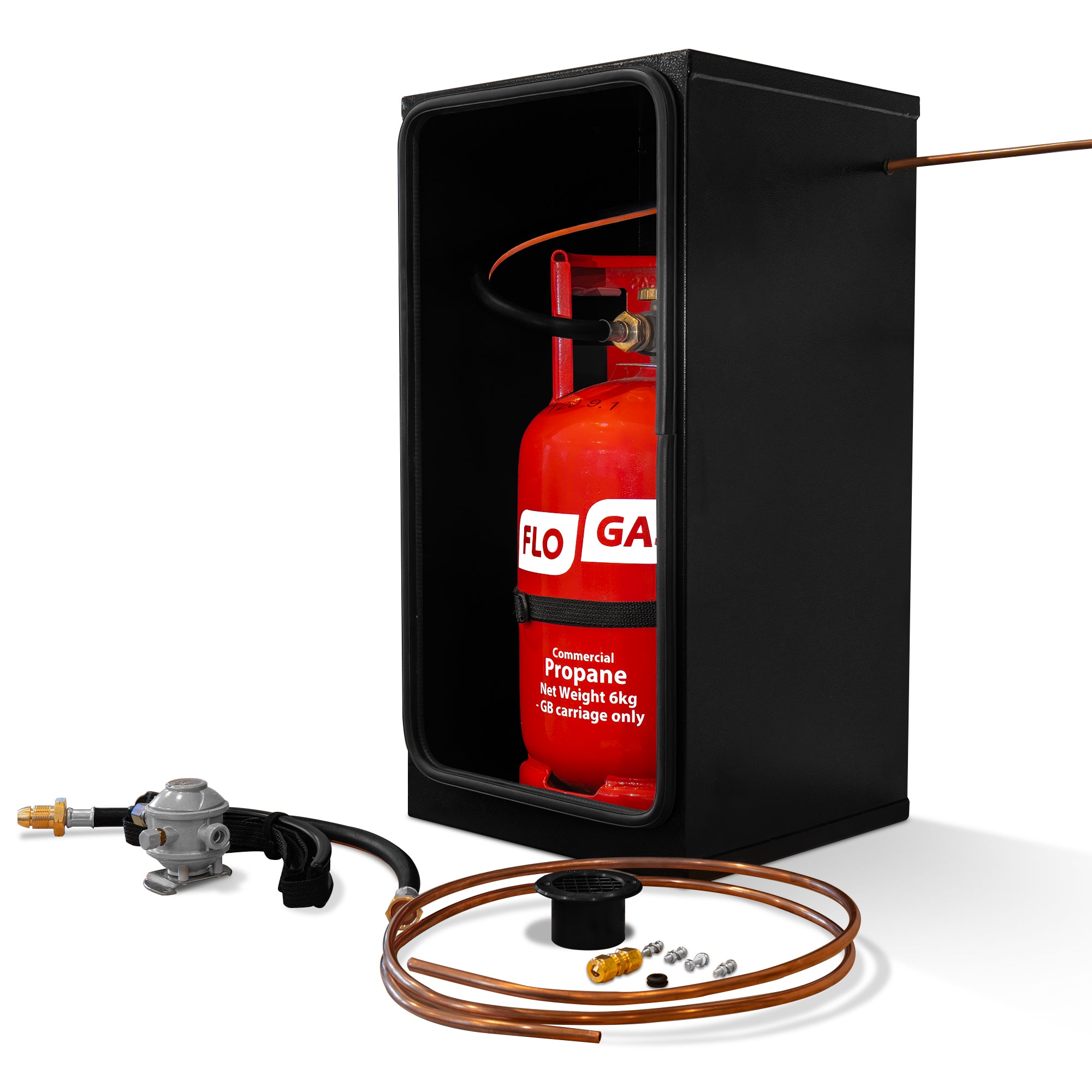 6KG PROPANE GAS LOCKER KIT WITH BULKHEAD REGULATOR
