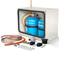 DOUBLE 904 907 CAMPING GAZ STEEL GAS LOCKER KIT WITH CAMPING GAS REGULATOR (GREY)