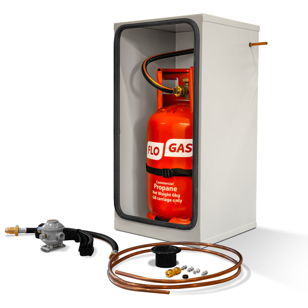 6KG PROPANE GAS LOCKER KIT WITH BULKHEAD REGULATOR (GREY)