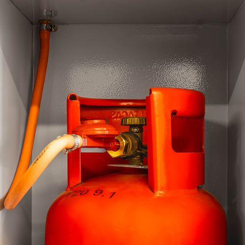 6KG PROPANE GAS LOCKER KIT WITH SCREW-ON REGULATOR (GREY)